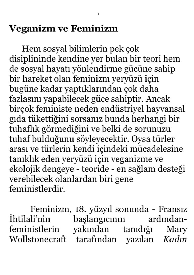 Veganizm ve Feminizm Kitap Kapağı