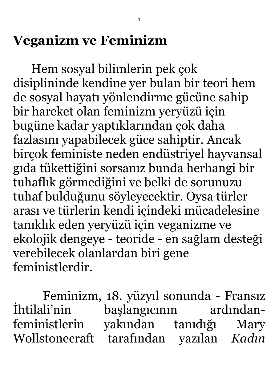Veganizm ve Feminizm PDF – Kolektif