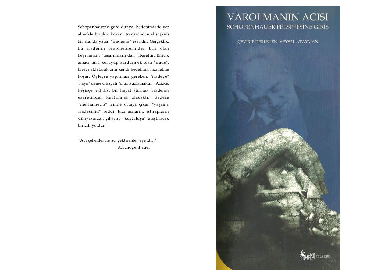 Varolmanın Acısı Schopenhauer Felsefesi PDF – Veysel Atayman