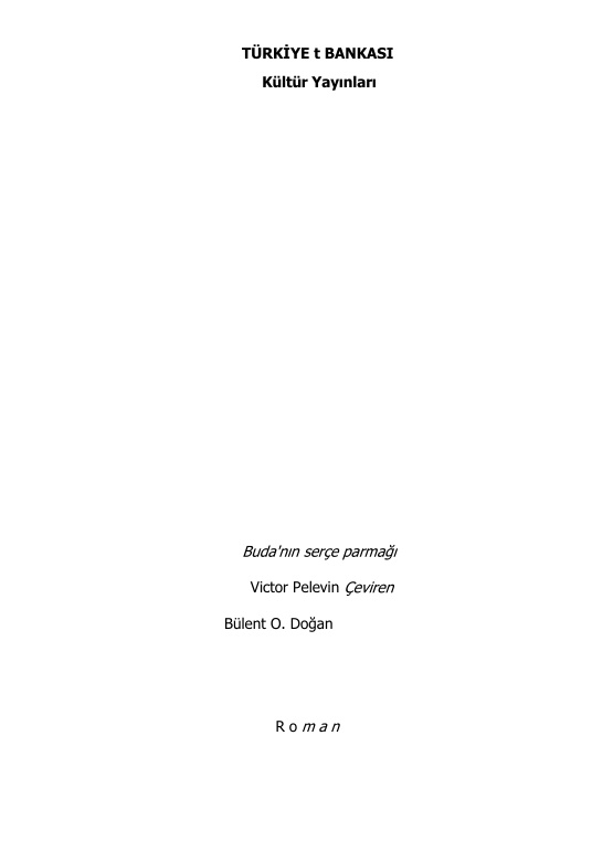 Buda’nin Serce Parmagi PDF – Victor Pelevin
