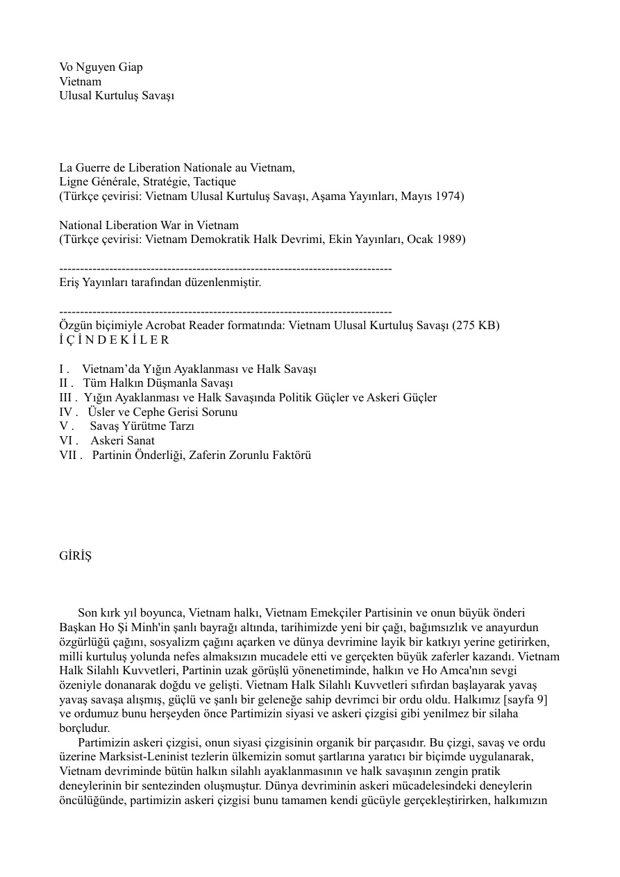 Vietnam Kurtulus Savasi PDF – Kolektif