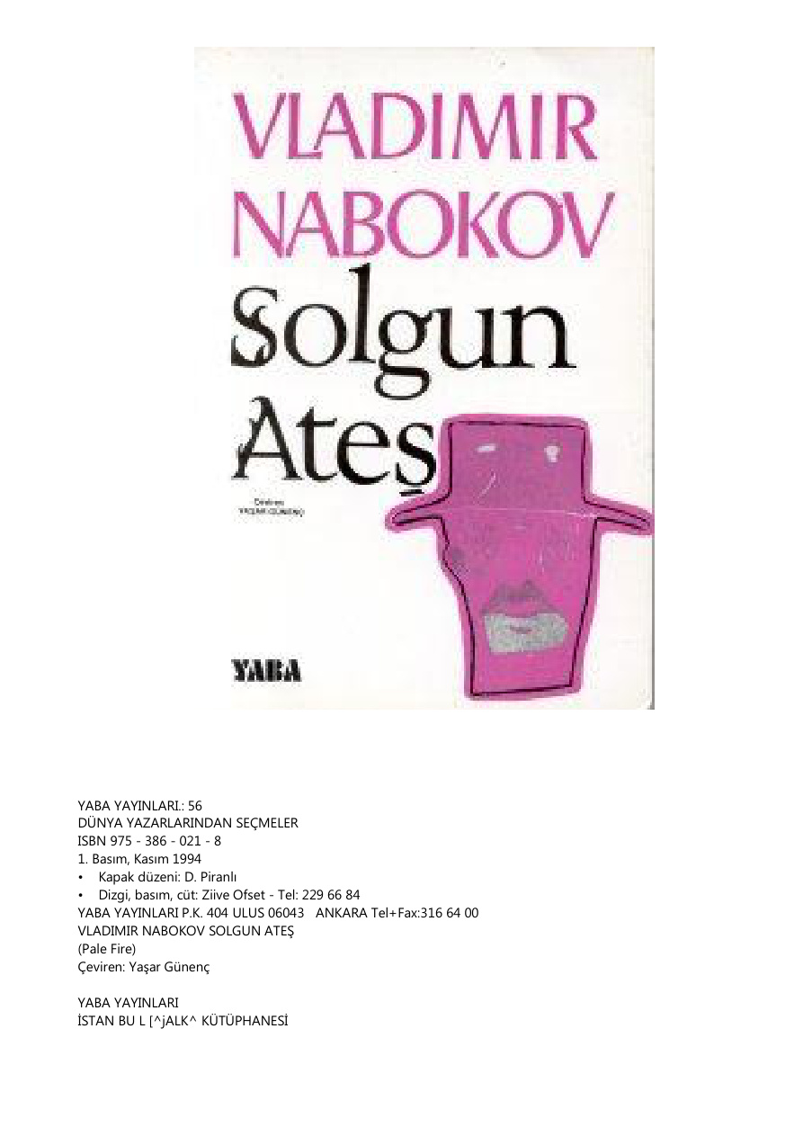 Solgun Ates PDF – Vladimir Nabokov