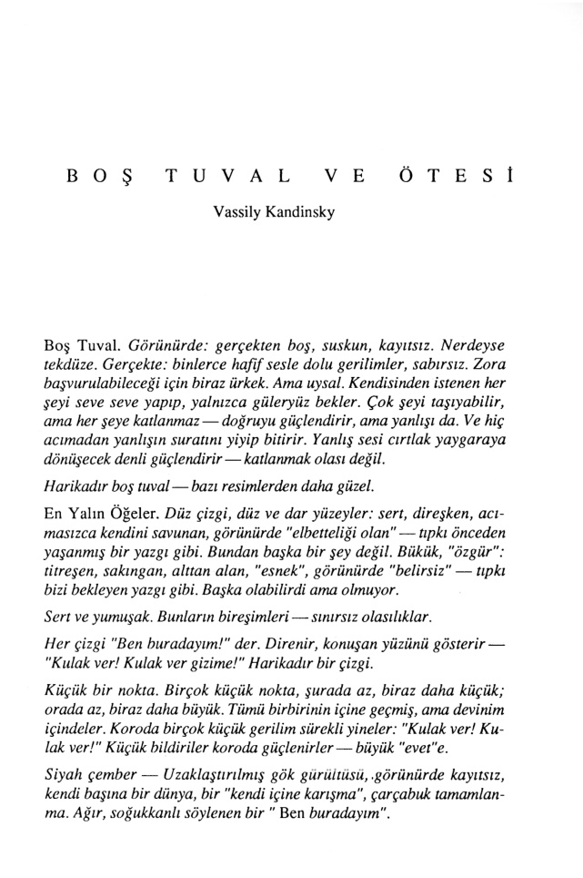 Boş Tuval ve Ötesi PDF – Vassily Kandinsky