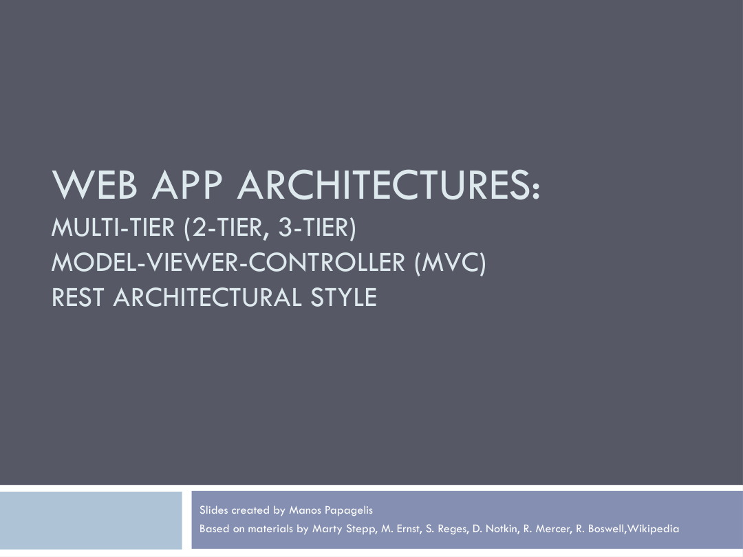 Web App Architectures PDF – Unknown