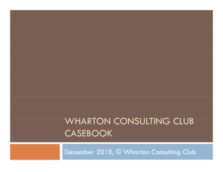 Wharton 2010 Case Book PDF - Wharton School (Pennsylvania) 1 Wharton 2010 Kitap Kapağı