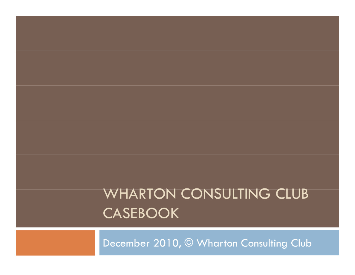 Wharton 2010 Case Book PDF – Wharton School (Pennsylvania)
