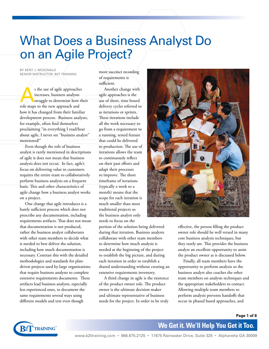What Does a BA Do on an Agile Project PDF – Unknown