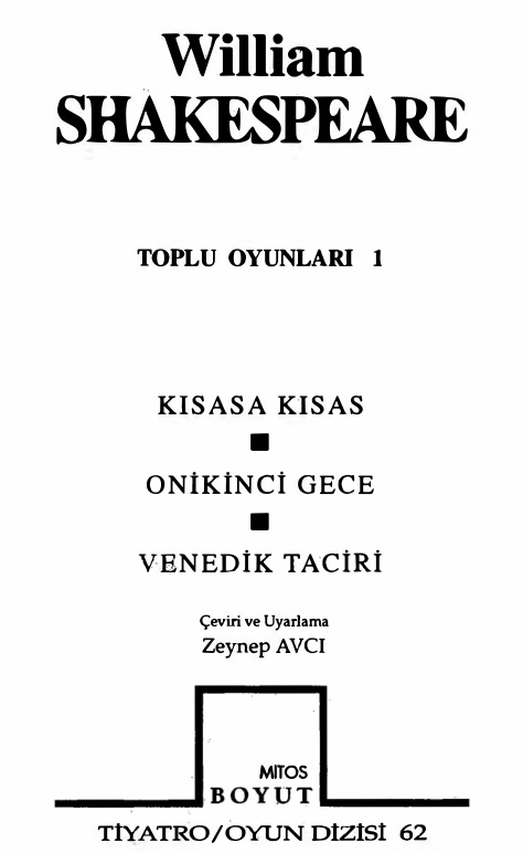 Toplu Oyunları PDF – William Shakespeare