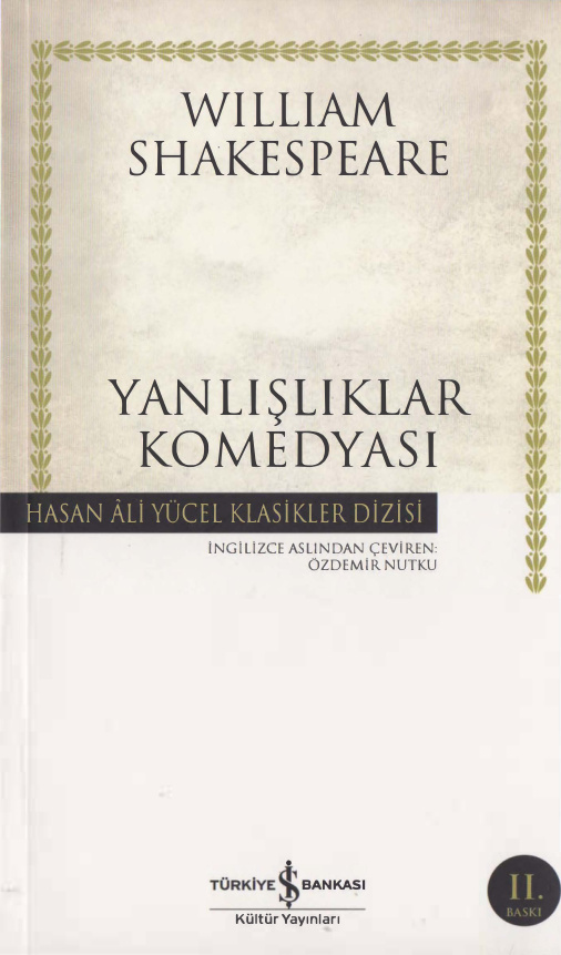 Yanlışlıklar Komedyası PDF – William Shakespeare