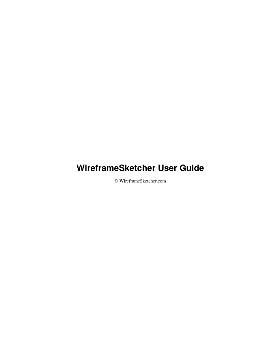 WireframeSketcher User Guide PDF – Unknown / WireframeSketcher