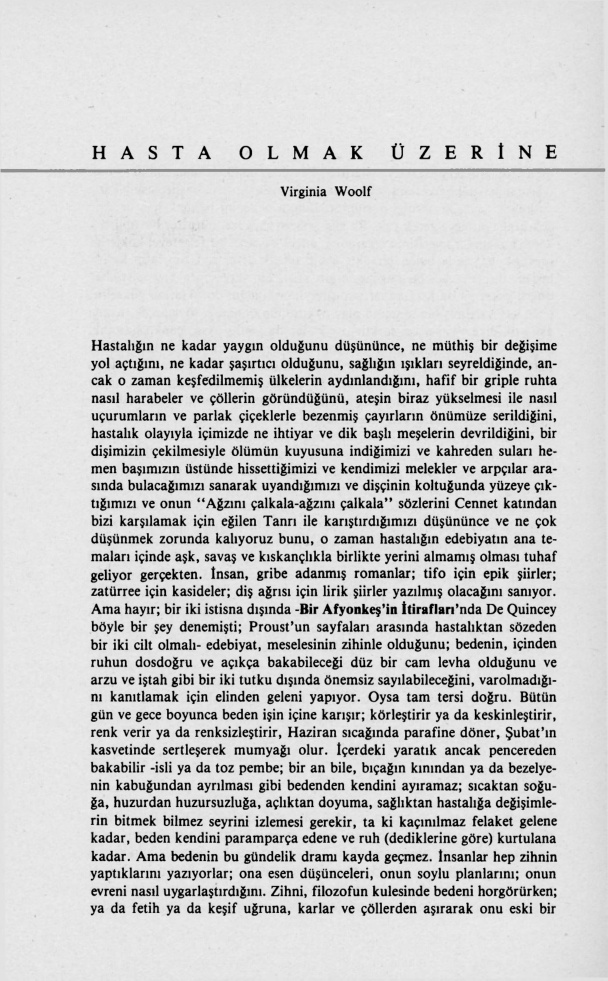 Hasta Olmak Üzerine PDF – Virginia Woolf