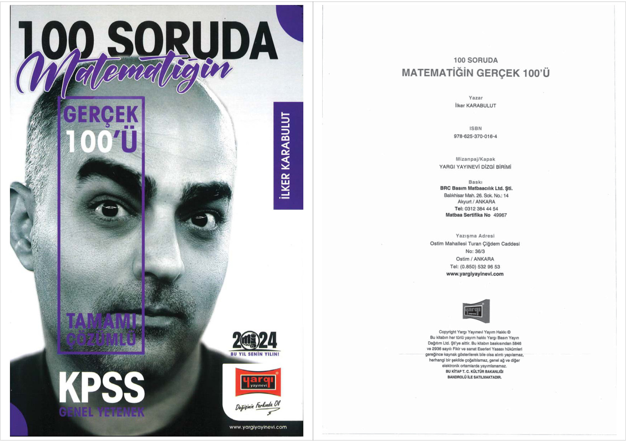 YARGI 100 SORUDA MATEMATİK 2024 PDF – Kolektif