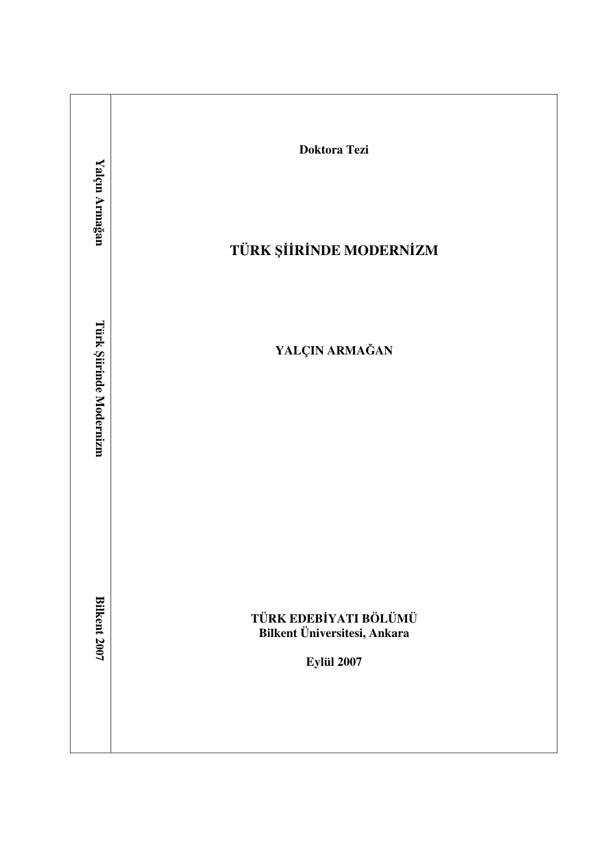 Türk Şiirinde Modernizm PDF – Yalçın Armağan