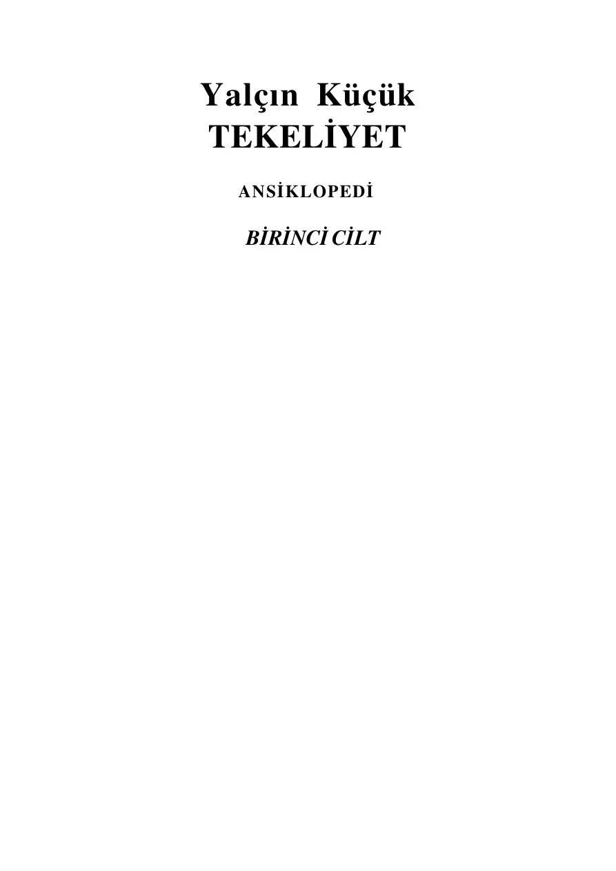 Tekeliyet PDF – Yalçın Küçük