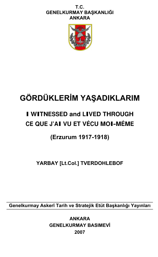 Gördüklerim Yaşadıklarım PDF – Yarbay Tverdohlebov