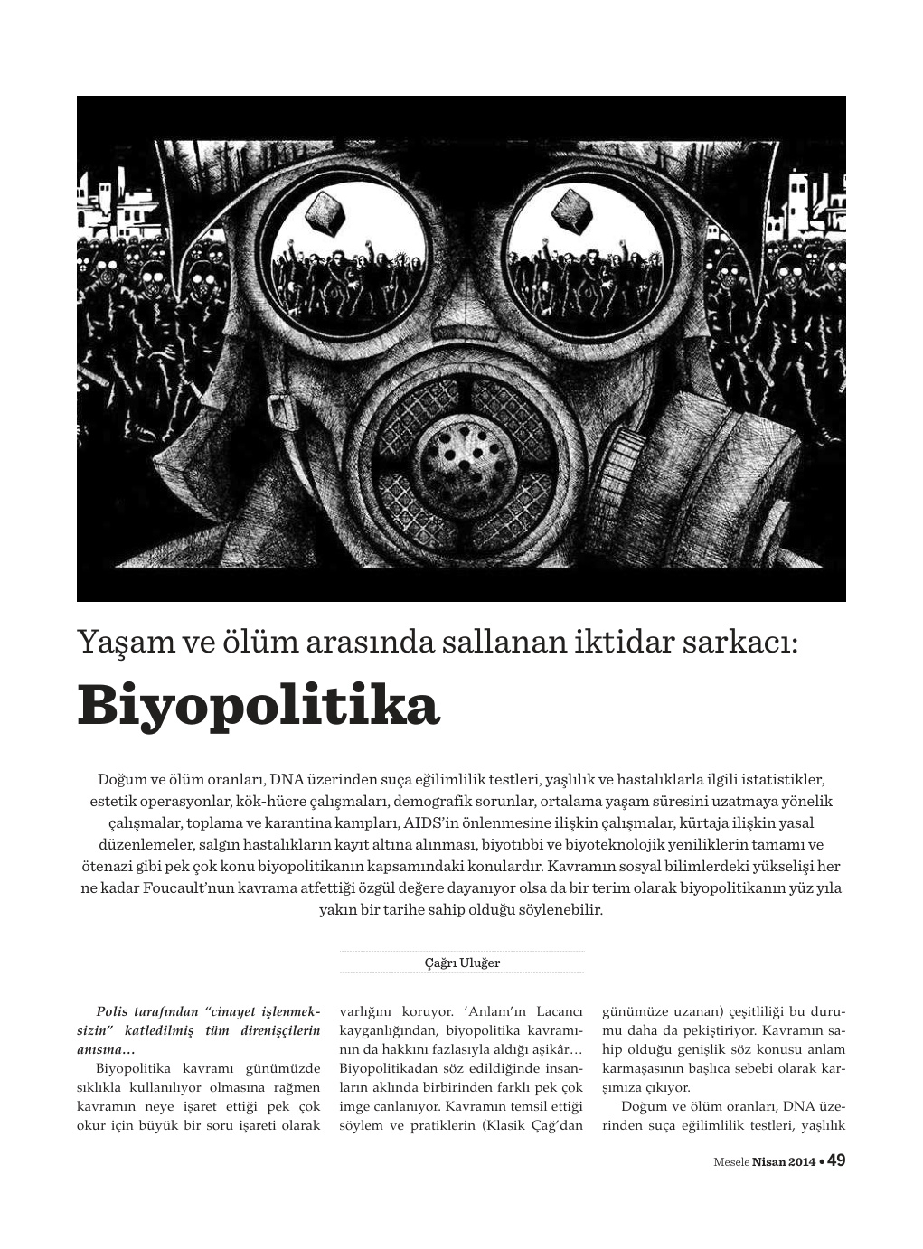 Yaşam ve Ölüm Arasında Sallanan İktidar Sarkacı Biyopolitika PDF – Kolektif