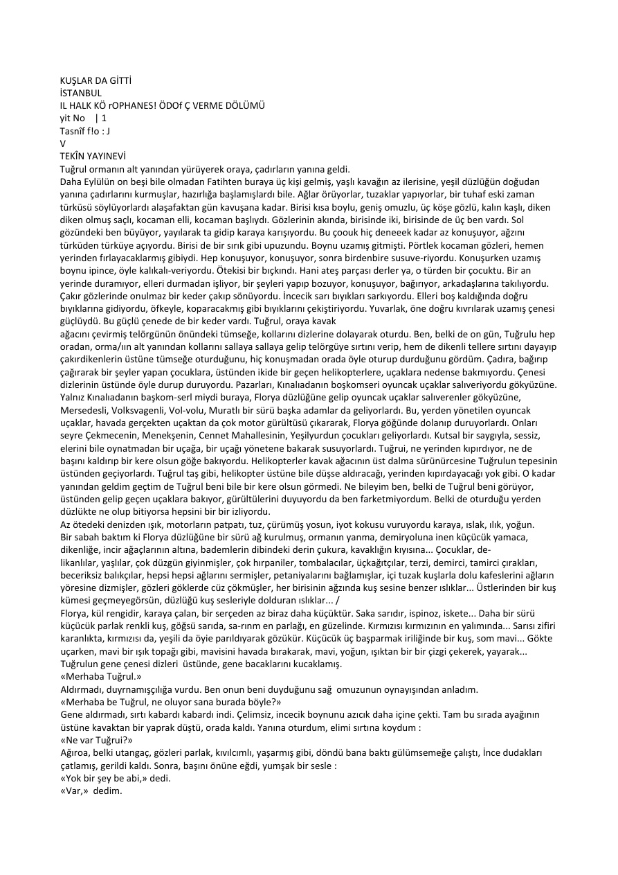 Kuşlarda Gitti PDF – Yaşar Kemal