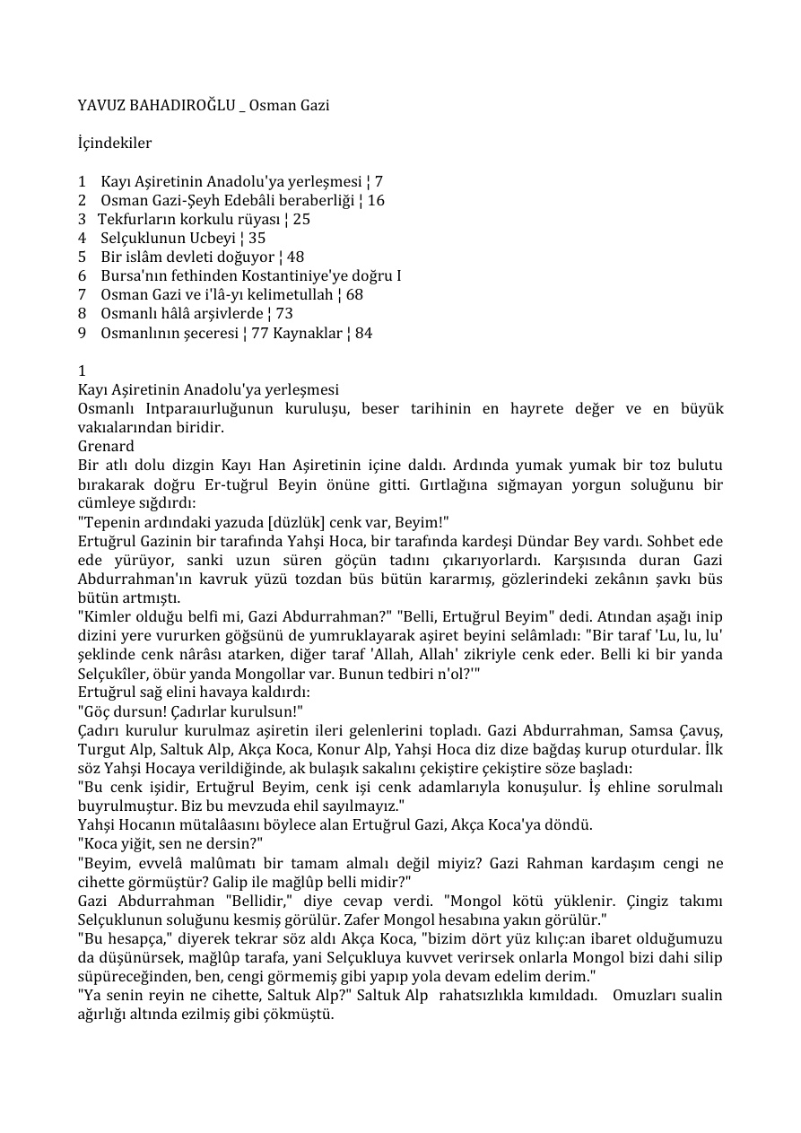 Osman Gazi PDF – Yavuz Bahadıroğlu