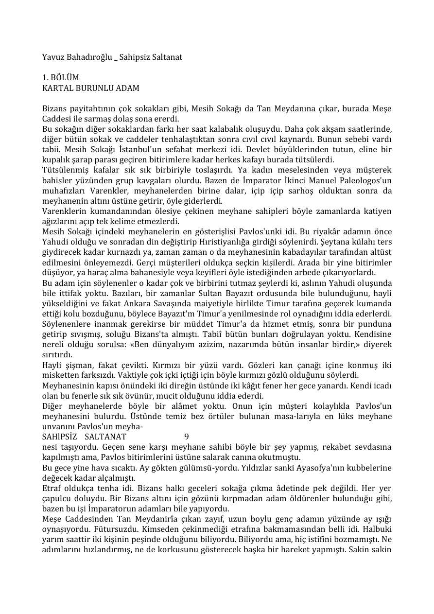 Yavuz Bahadiroglu Sahipsiz Saltanat Kitap Kapağı