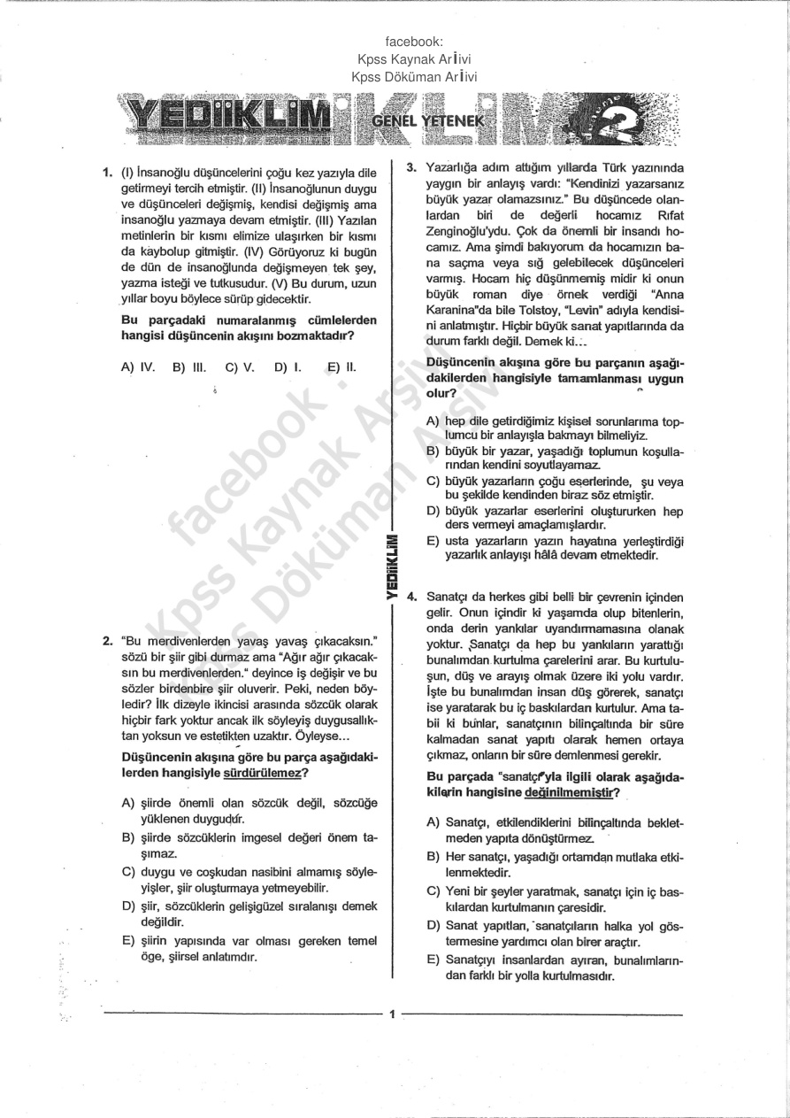 Yediiklim 2014 TG 2 GyGk PDF – Kolektif