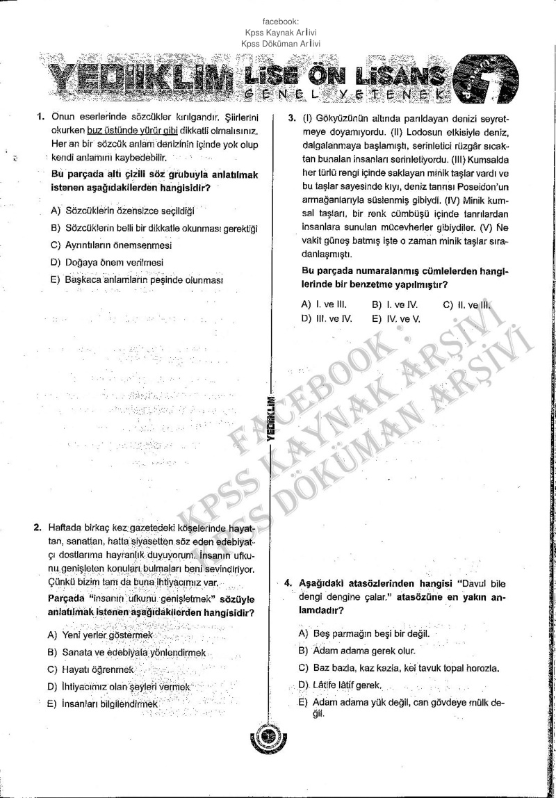 Yediiklim 2014 TG1 GyGk – Onlisans-Ortaogretim PDF – Kolektif