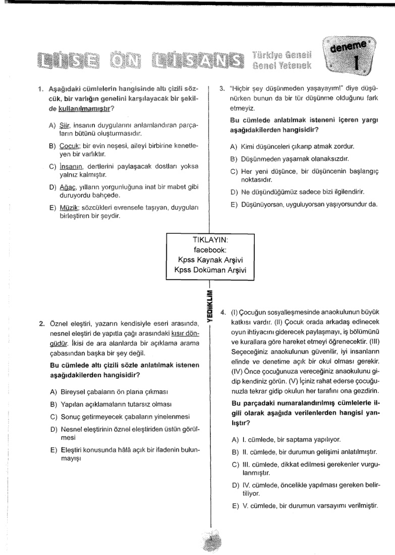 Yediiklim 2016 Tg1 Lise-Onlisans PDF – Kolektif