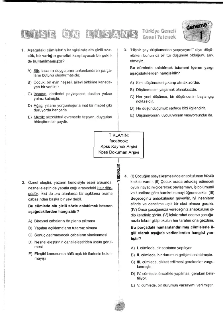 Yediiklim 2016 Tg1 Lise-Onlisans PDF – Kolektif