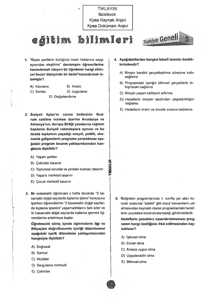 Yediiklim 2016 Tg3 Egitim PDF – Kolektif