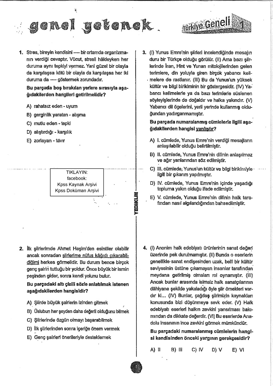 Yediiklim 2017 Tg1 GyGk PDF – Kolektif