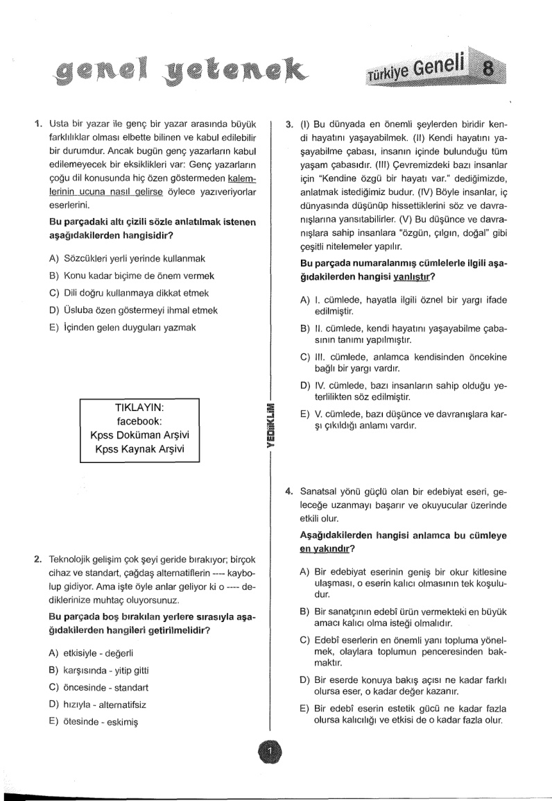 Yediiklim 2017 Tg8 GyGk PDF – Kolektif