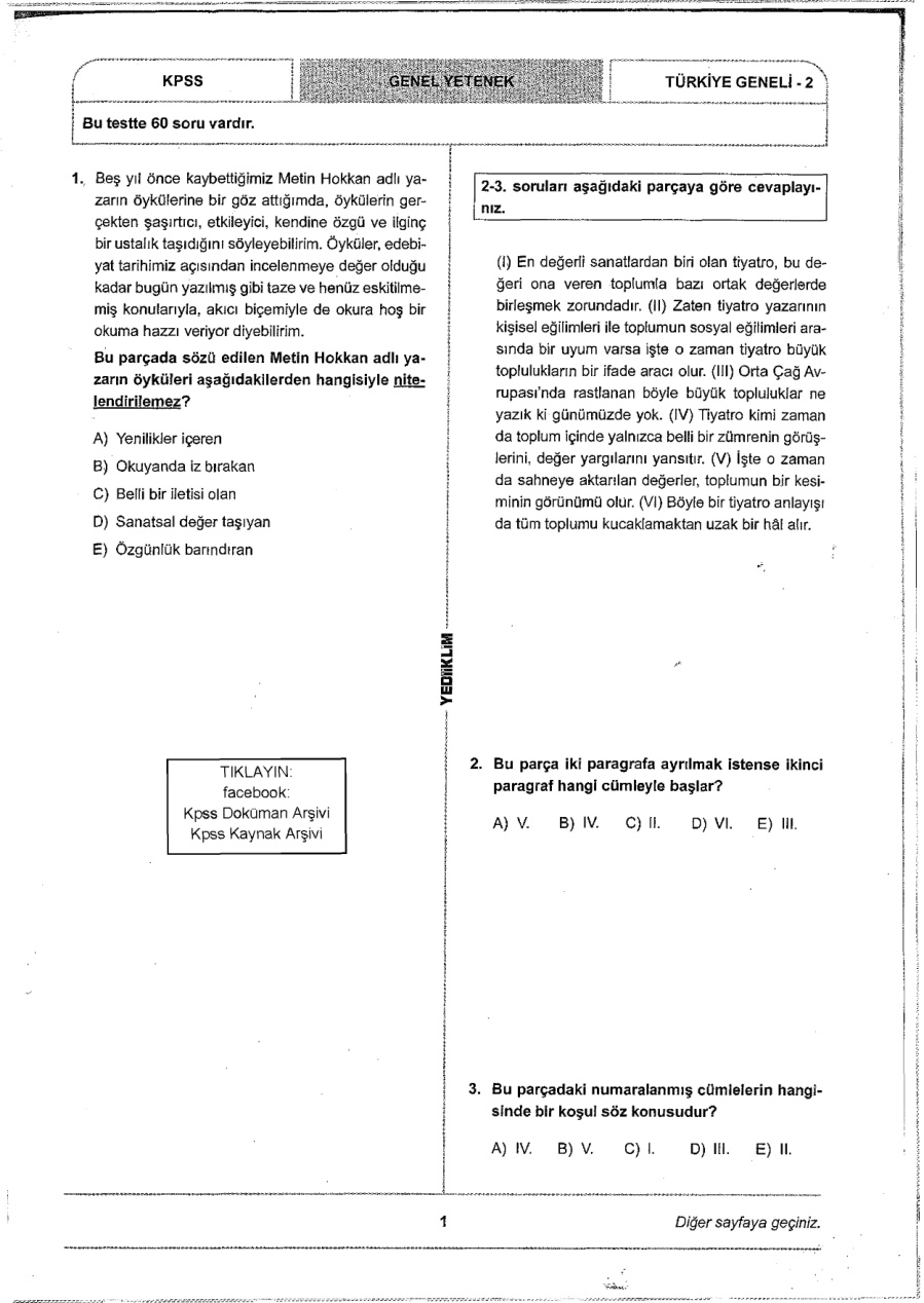 Yediiklim 2018 Tg2 GyGk PDF – Kolektif