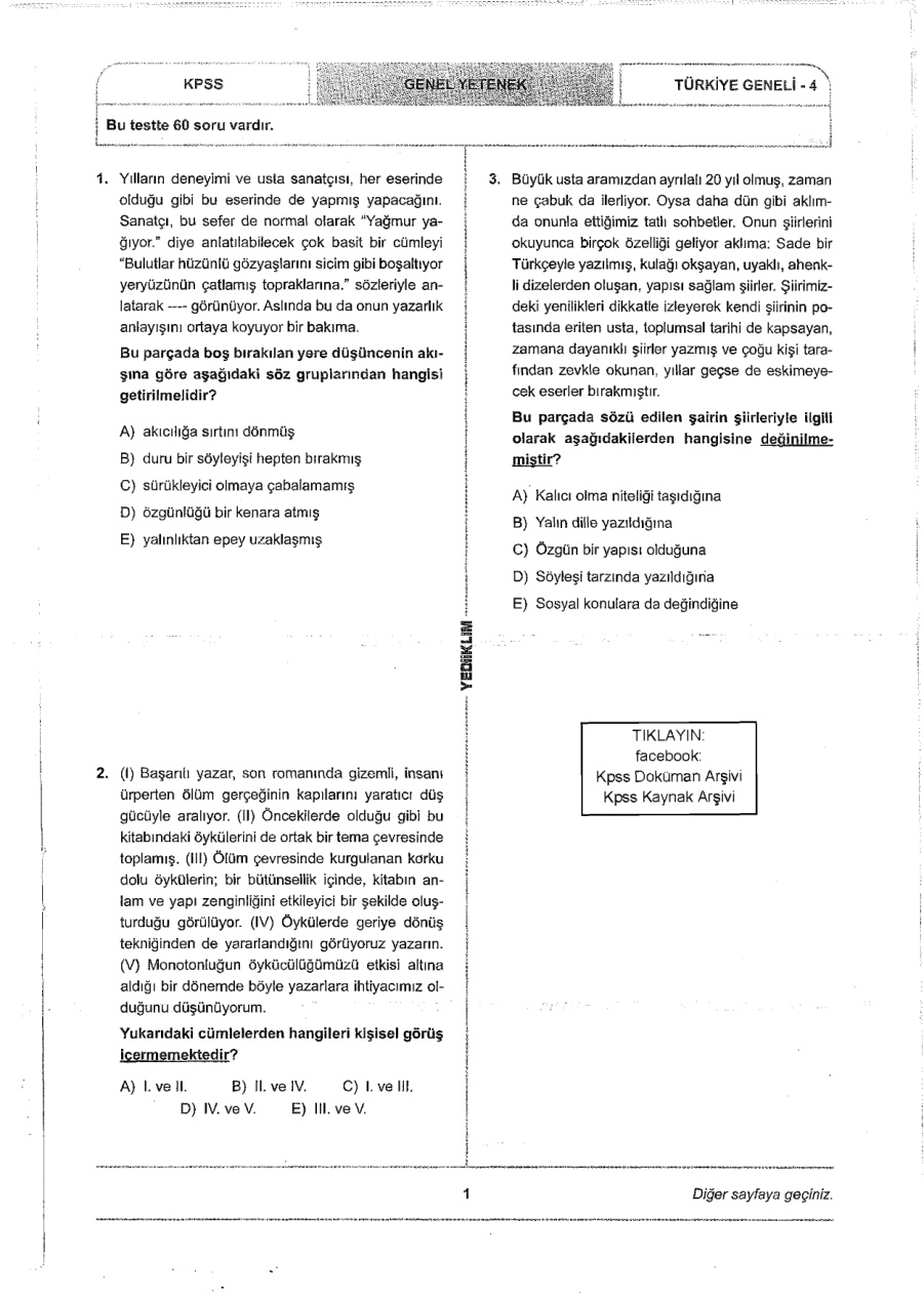 Yediiklim 2018 Tg4 GyGk PDF – Kolektif