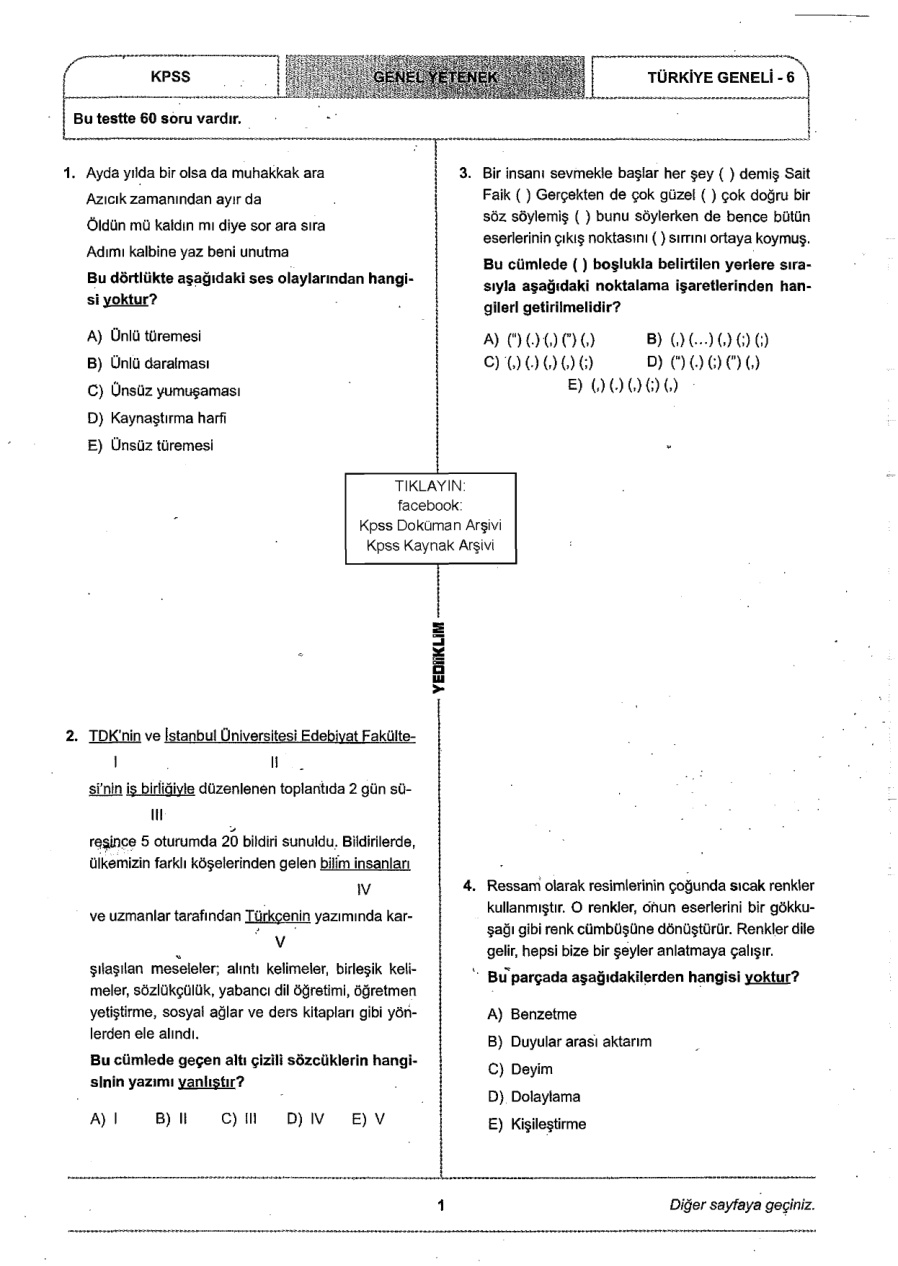 Yediiklim 2018 Tg6 GyGk PDF – Kolektif