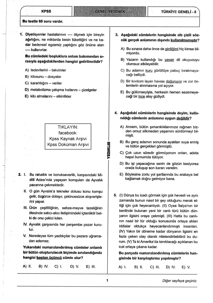 Yediiklim 2018 Tg8 GyGk PDF – Kolektif