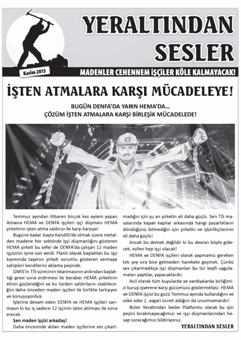 Yeraltından Sesler Kasım 2015 Kitap Kapağı