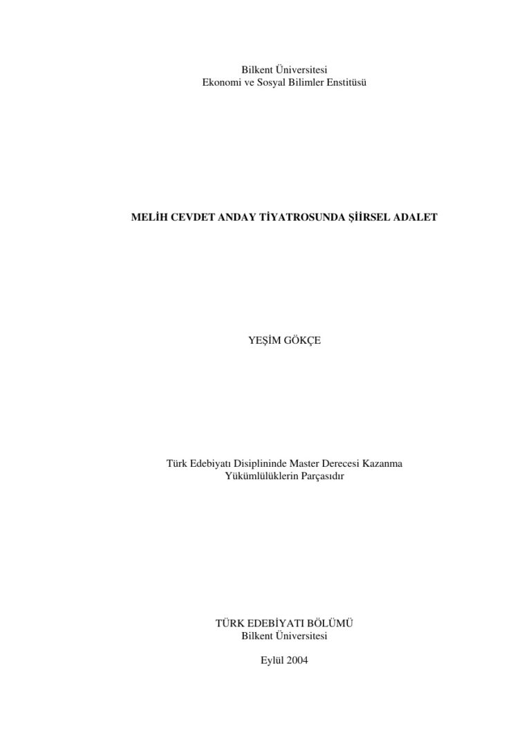 Yeşim Gökçe Melih Cevdet Anday Tiyatrosunda Şiirsel Adalet Kitap Kapağı