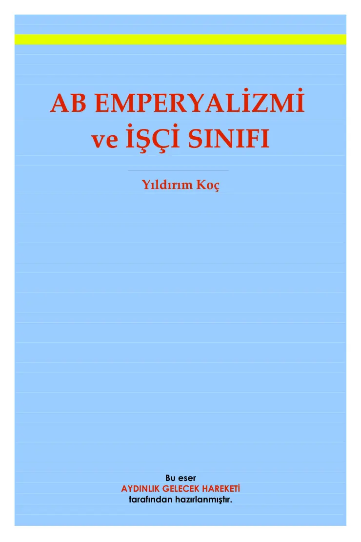 Abd Ve Isci Sinifi PDF – Yıldırım Koç