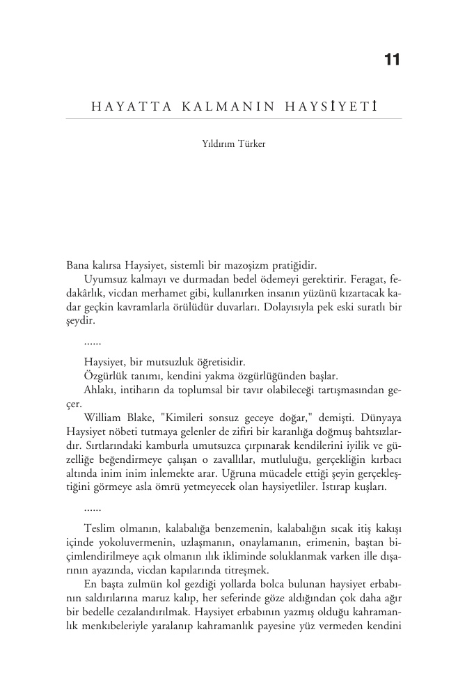 Hayatta Kalmanın Haysiyeti PDF – Yıldırım Türker