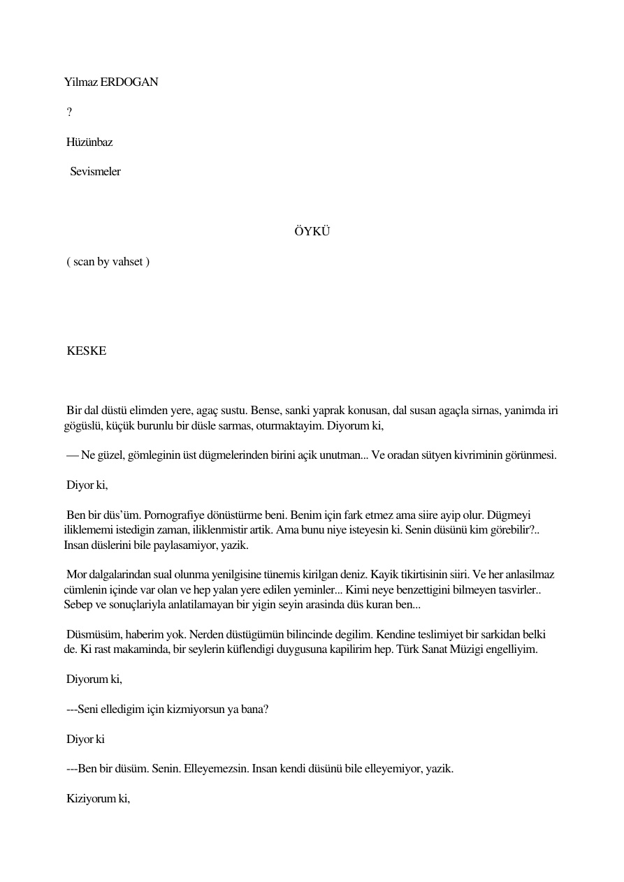 Hüzünbaz Sevişmeler PDF – Yılmaz Erdoğan