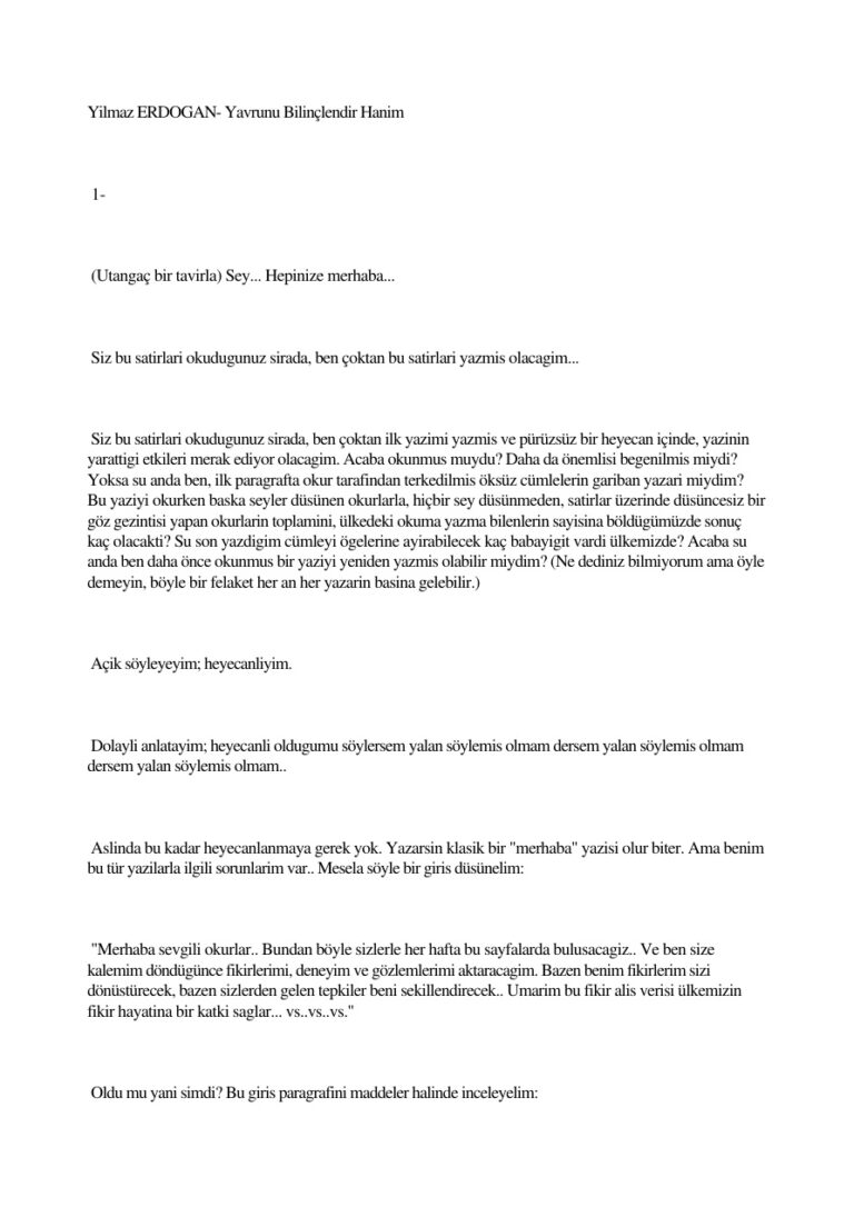 Yılmaz Erdoğan Yavrunu Bilinçlendir Hanım Kitap Kapağı