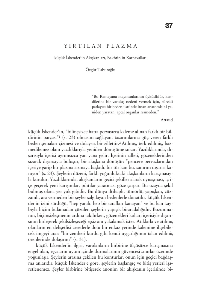 Yırtılan Plazma PDF – Kolektif