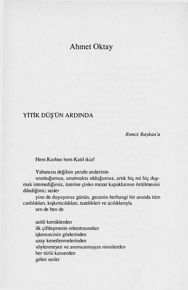 Yitik Bir Düsün Ardindan PDF – Ahmet Oktay