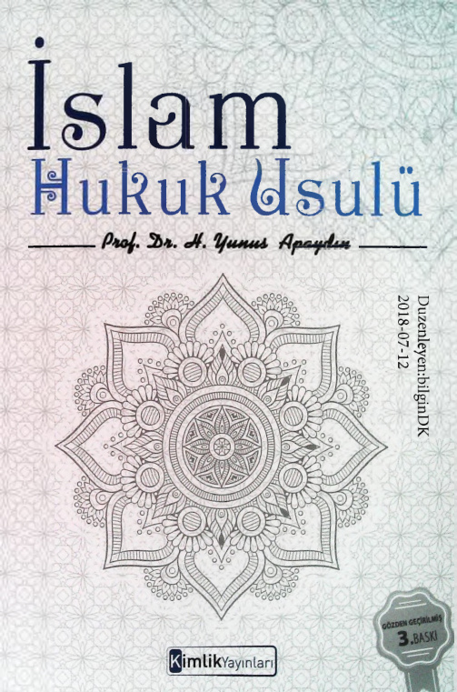 Islam Hukuk Usulu PDF – Yunus Apaydın