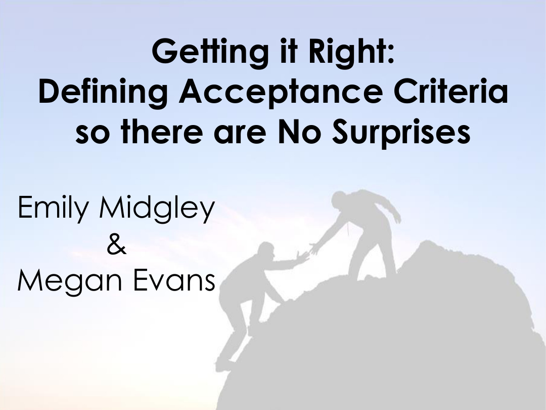 Acceptance Criteria (GWT) for Cleveland IIBA PDF – Unknown / IIBA Cleveland