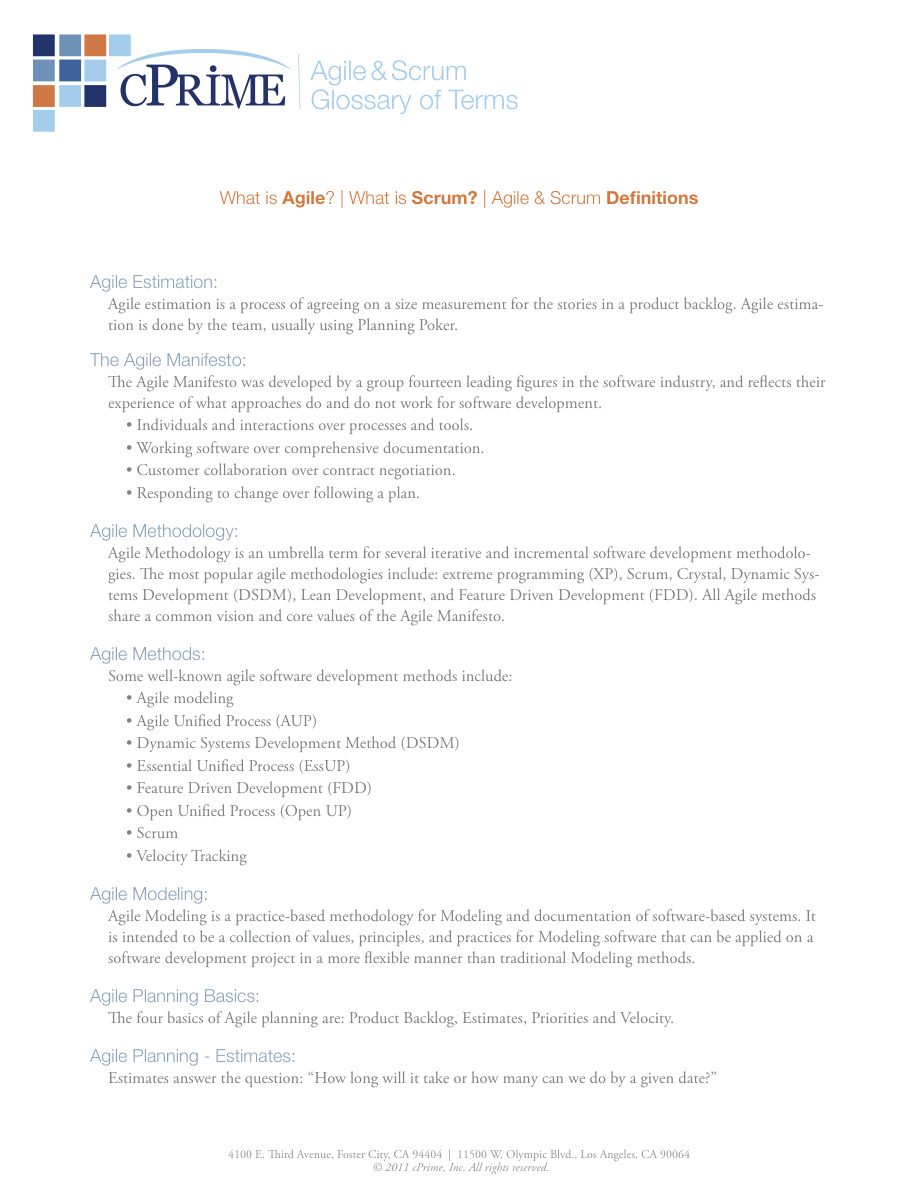 Agile Scrum Glossary PDF – Unknown