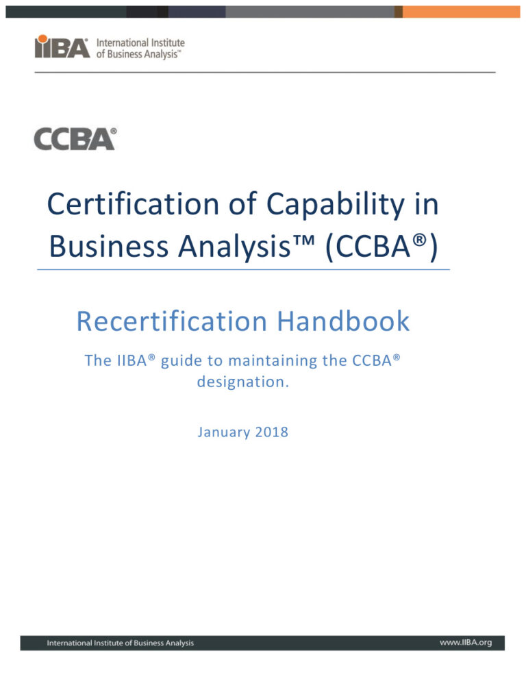 ccba recertification handbook Kitap Kapağı