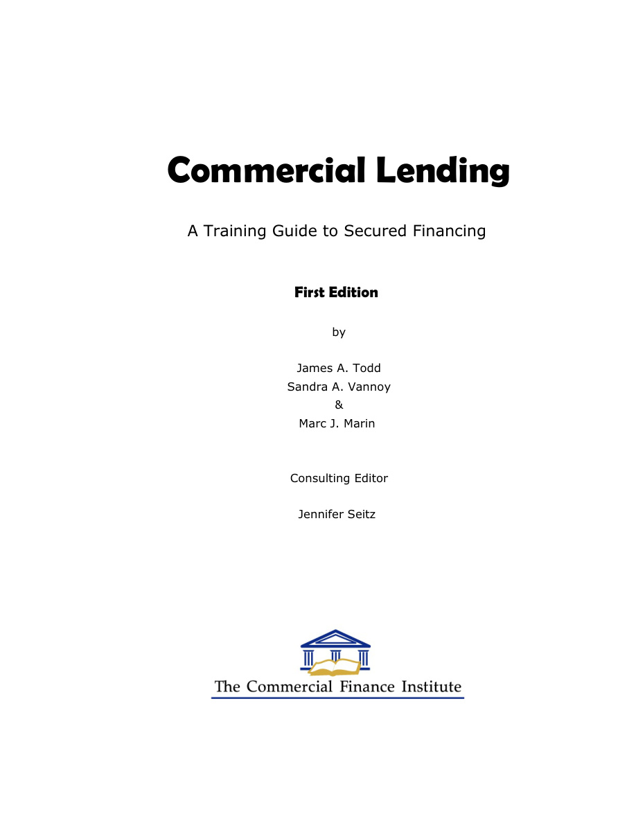 Commercial Lending Training Guide PDF – Unknown
