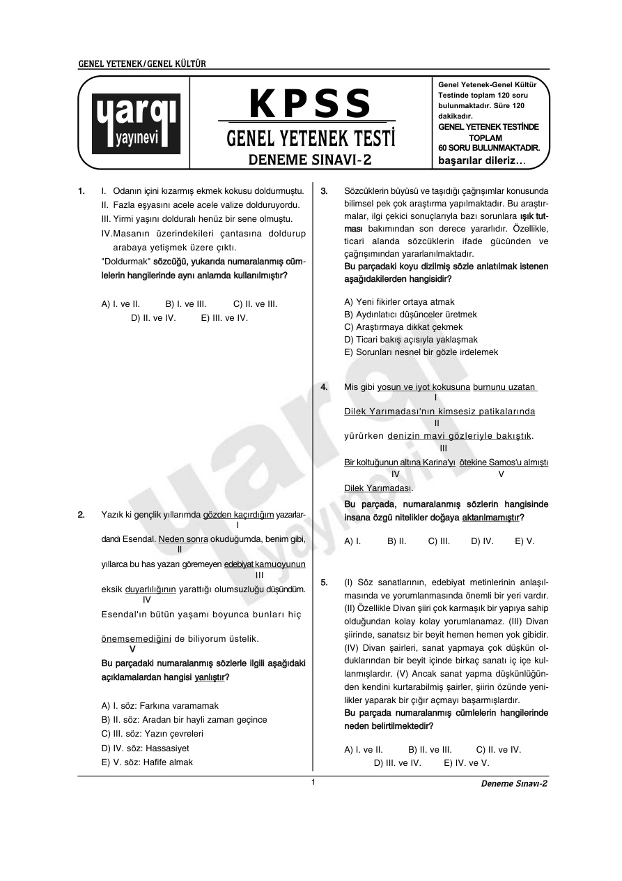 Deneme 2 GKGY PDF – Kolektif / Sınav Hazırlık