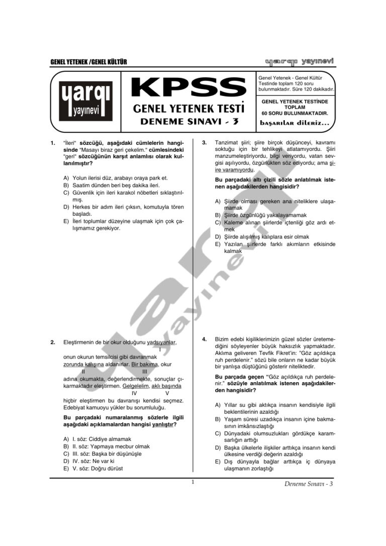 deneme3gkgy Kitap Kapağı