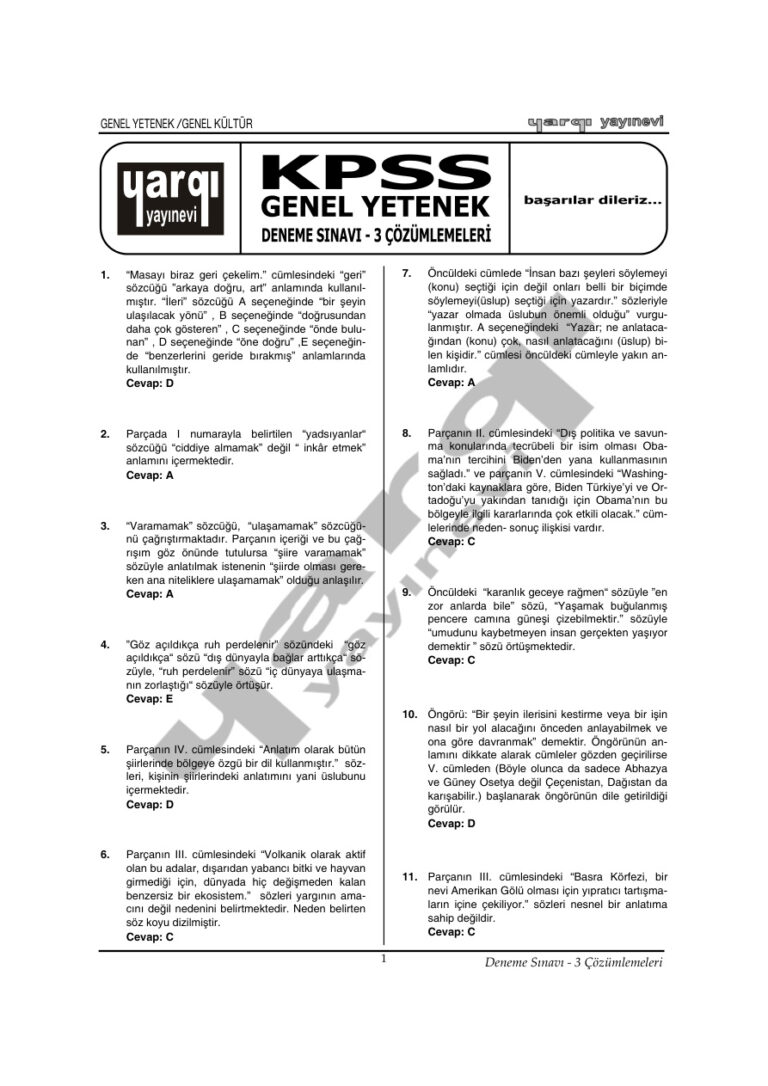 deneme3gkgyçözüm Kitap Kapağı